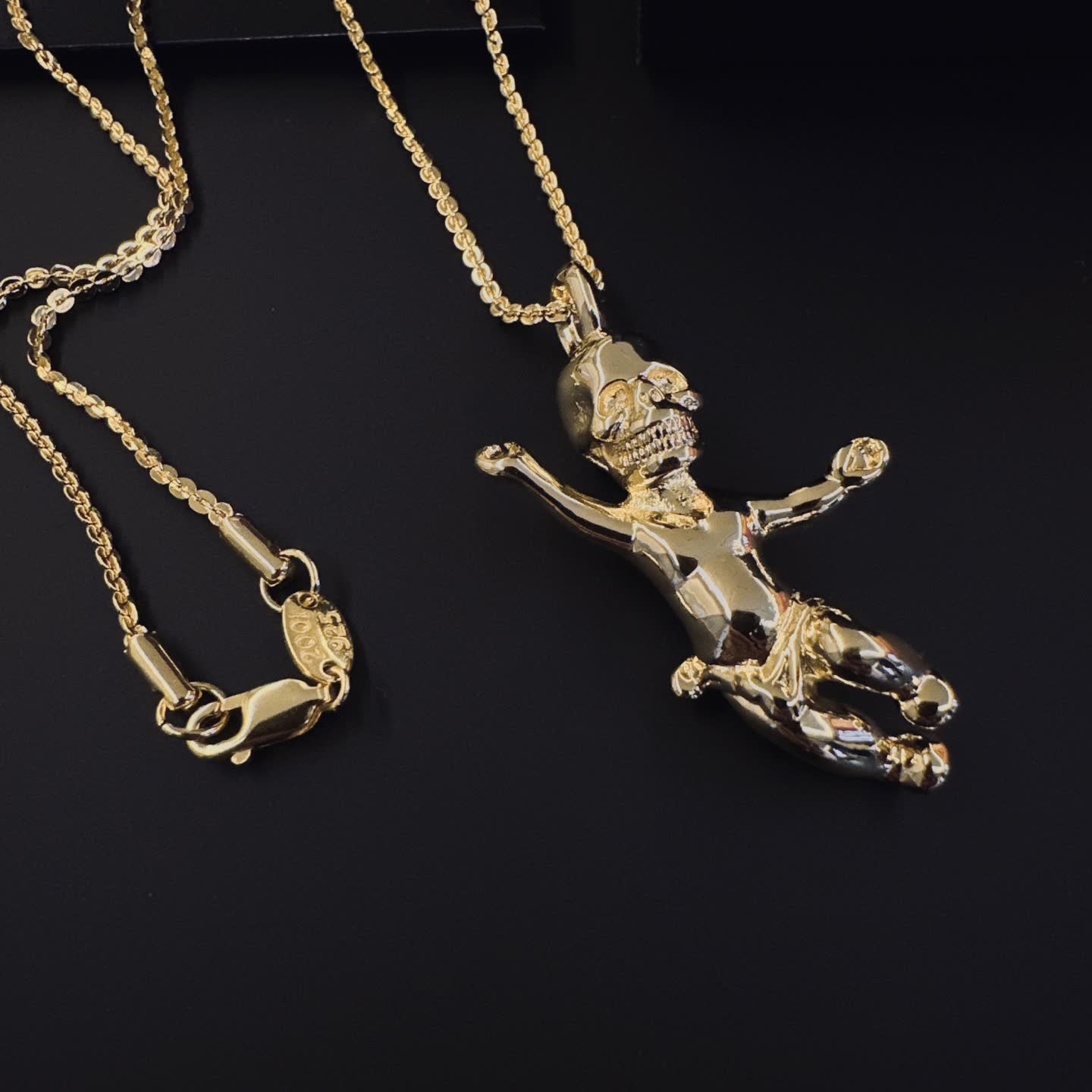 Chrome Hearts Gold Plated Pendant Necklace